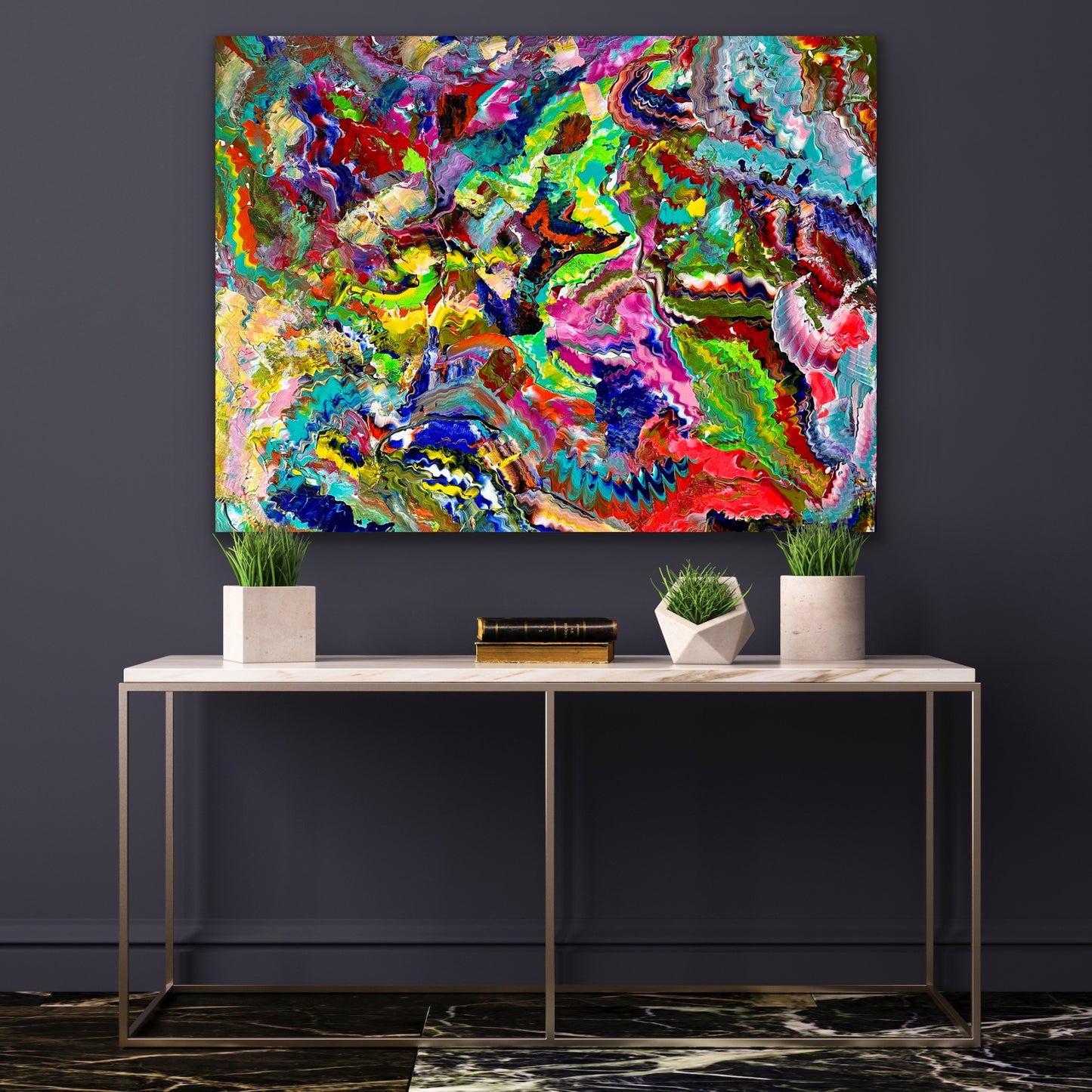 "A day in asia" acrylic on canvas 80x100 cm