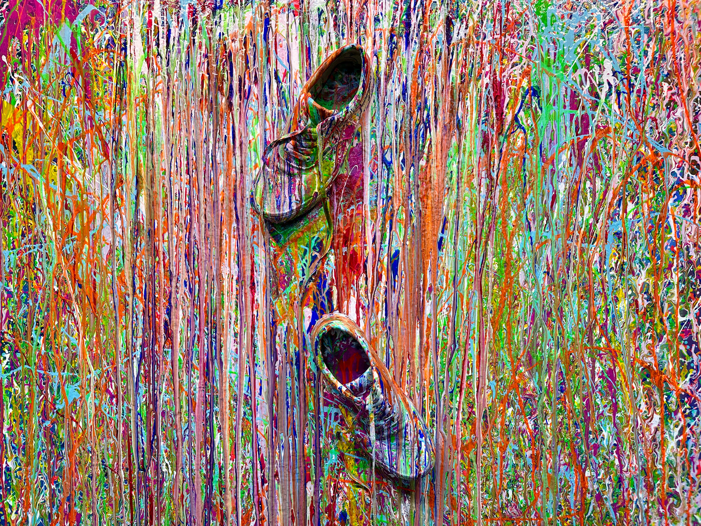 „Lost in shoes'' Acryl auf Leinwand 100x120 cm