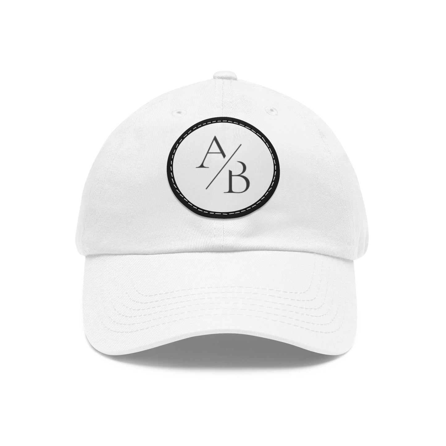 Dad Hat with Leather Patch (Round)